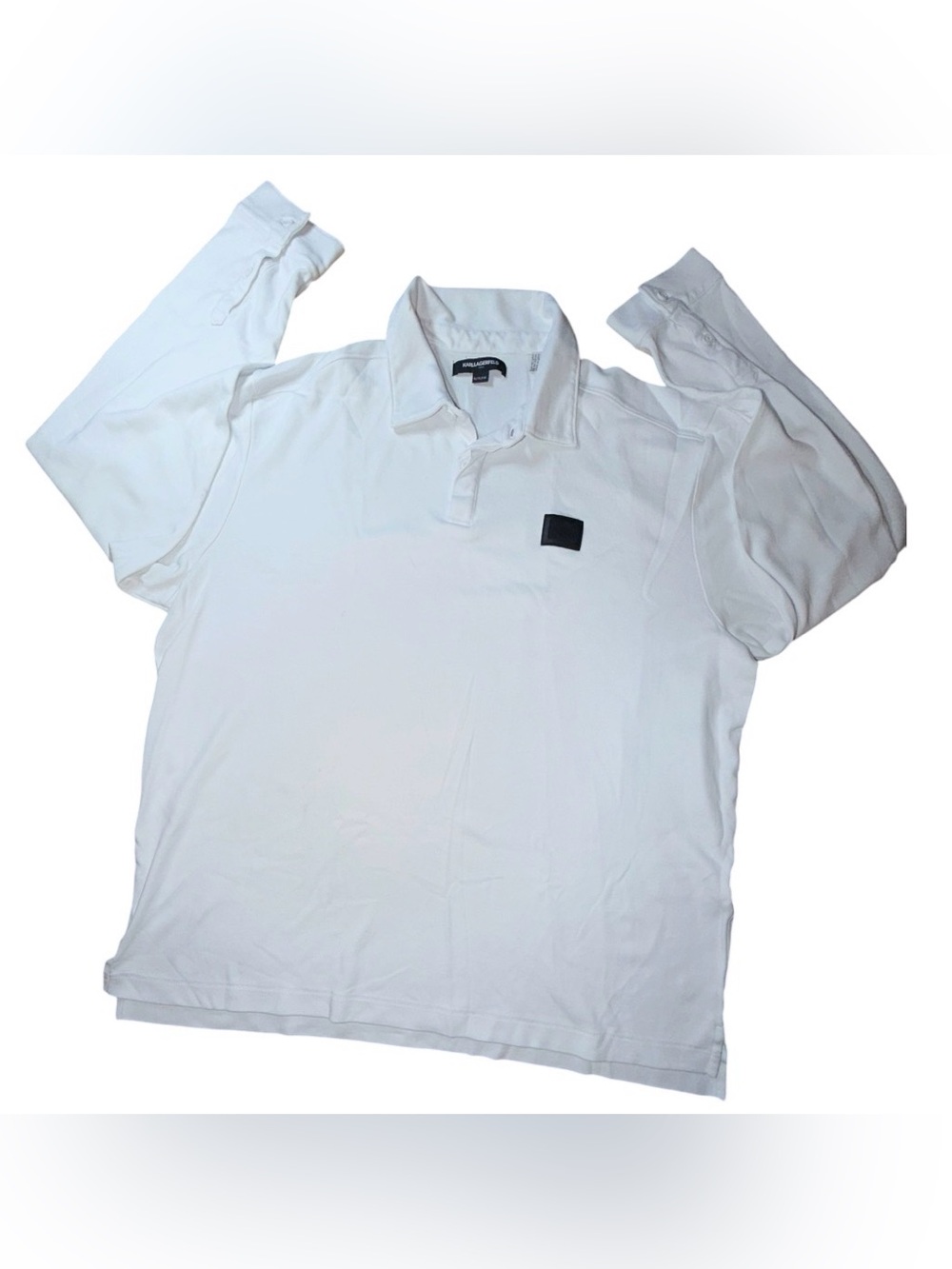 🔥 Karl Lagerfeld Paris Long Sleeved Men’s Polo Shirt Sz XL 🔥